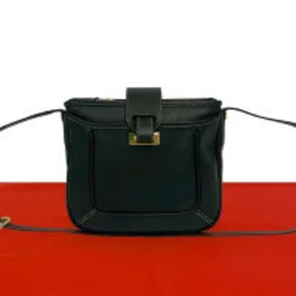Loewe Anagram Embossed Leather Sacoche Shoulder Bag Black